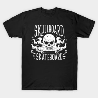 Skullboard white funny T-Shirt